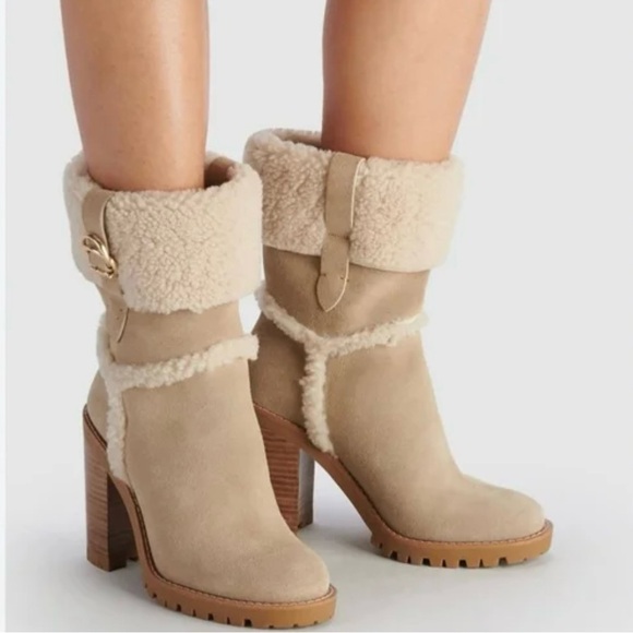 Coach Harlie Bootie Shearing Trim Size 8 - Picture 1 of 8